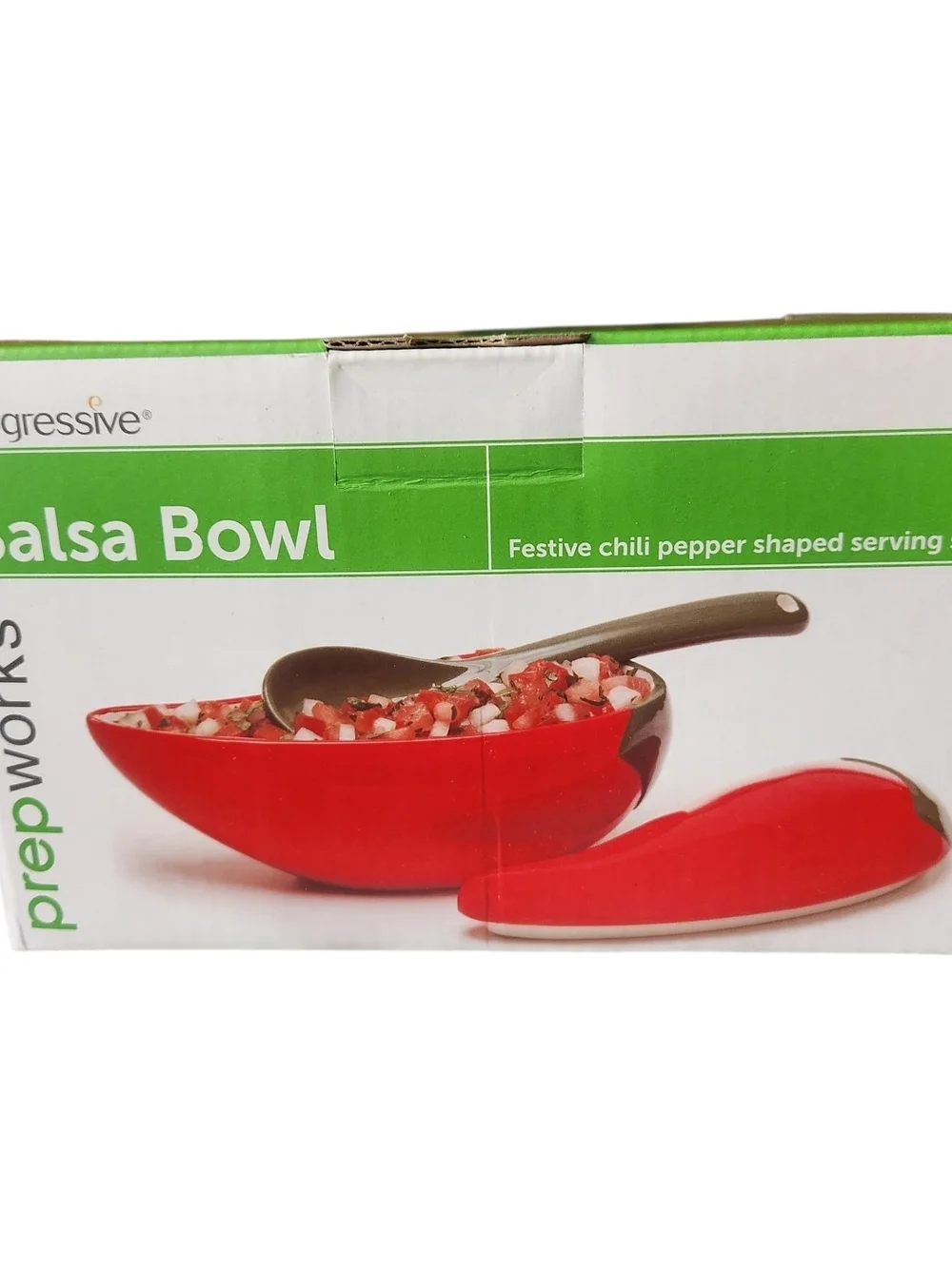 Ceramic Red Salsa Bowl Festive Chili Pepper-With Lid And A Ladle 1 1/8 C